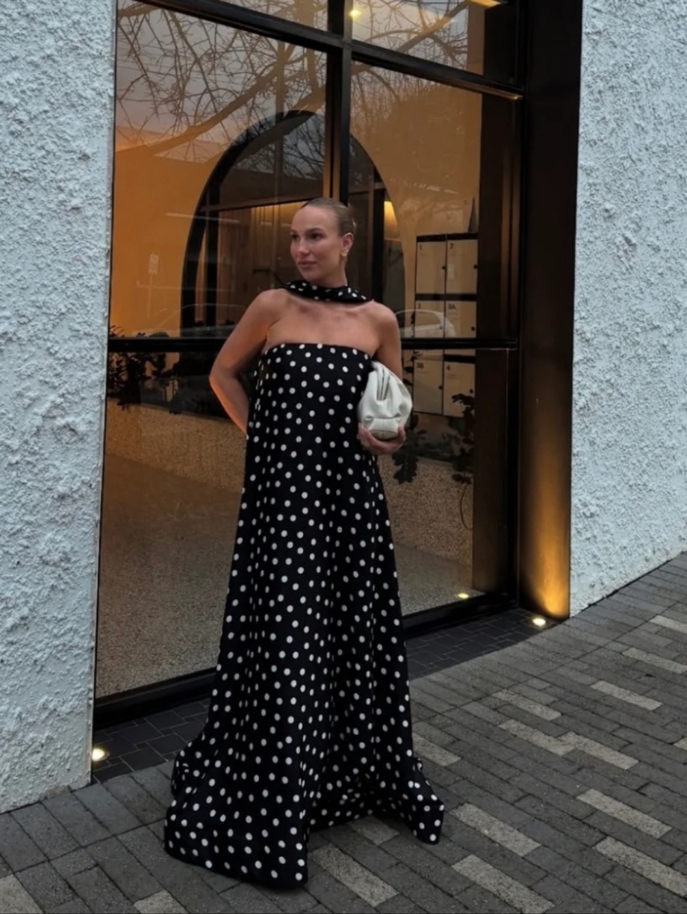 Show Me Your Mumu Tinsley Tube Maxi Dress Black White Polka Dot